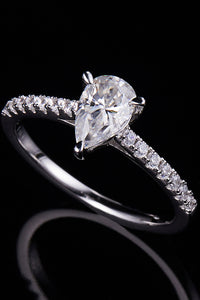 1 Carat Moissanite 925 Sterling Silver Side Stone Ring - Pahabu - Women's Clothing & Shop