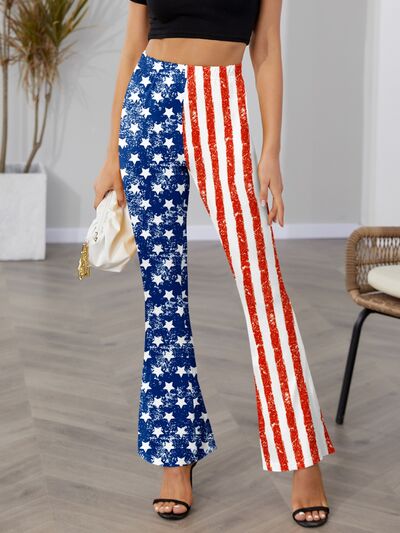 FAM-FAM Star & Stripes High Waist Bootcut Pants - Pahabu - Women's Clothing & Shop
