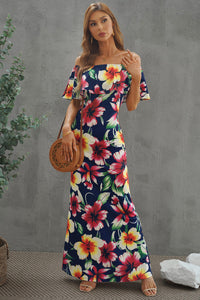 Floral Layered Off-Shoulder Maxi Dress - Pahabu - Women's Clothing & Shop