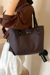 Polyester Bow Polka Dot Tote Bag - Pahabu - Women's Clothing & Shop