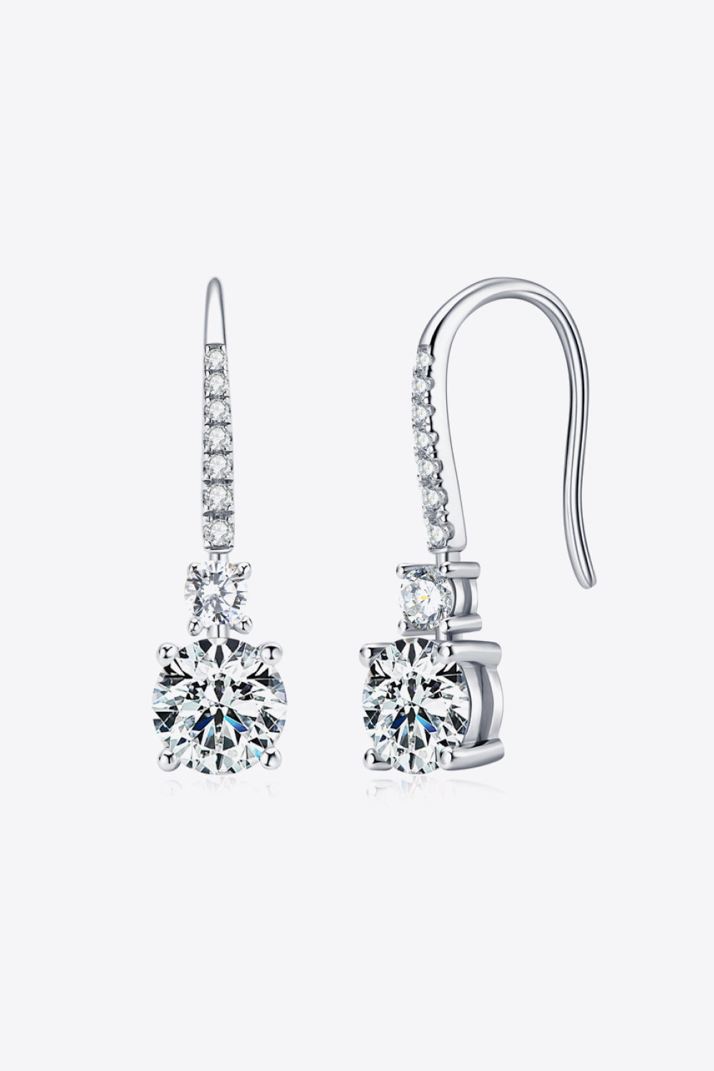 2 Carat Moissanite 925 Sterling Silver Drop Earrings - Pahabu - Women's Clothing & Shop