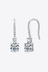 2 Carat Moissanite 925 Sterling Silver Drop Earrings - Pahabu - Women's Clothing & Shop