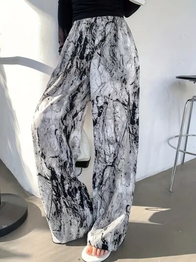 Printed Wide Leg Pants - Pahabu - Women's Clothing & Shop