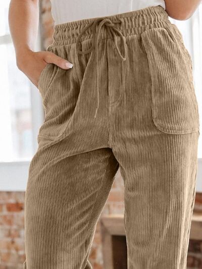 Drawstring Pants with Pockets - Pahabu - Women's Clothing & Shop