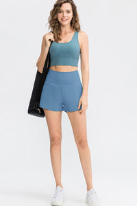 Wide Waistband Sports Shorts with Pockets - Pahabu - Women's Clothing & Shop