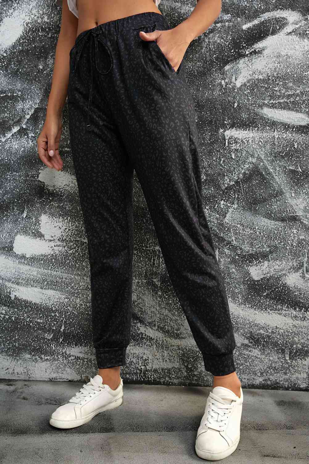Leopard Print Joggers with Pockets - Pahabu - Women's Clothing & Shop