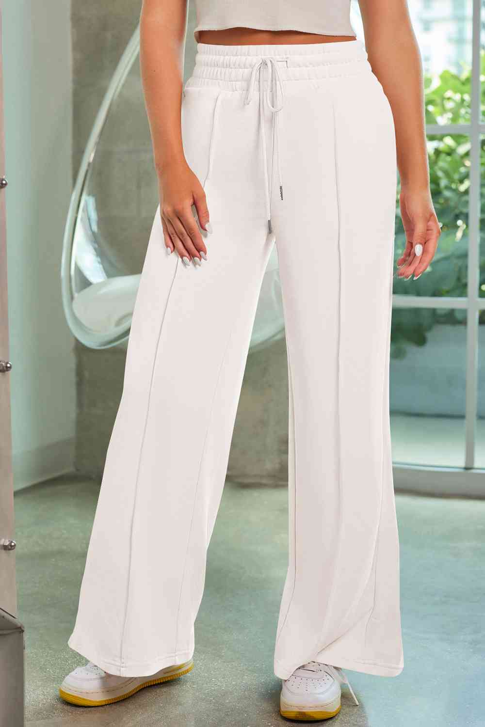 Drawstring Wide Leg Pants with Pockets - Pahabu - Women's Clothing & Shop