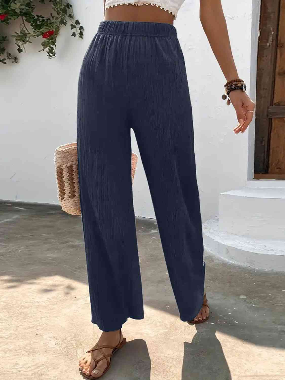 Full Size High Waist Wide Leg Pants - Pahabu - Women's Clothing & Shop