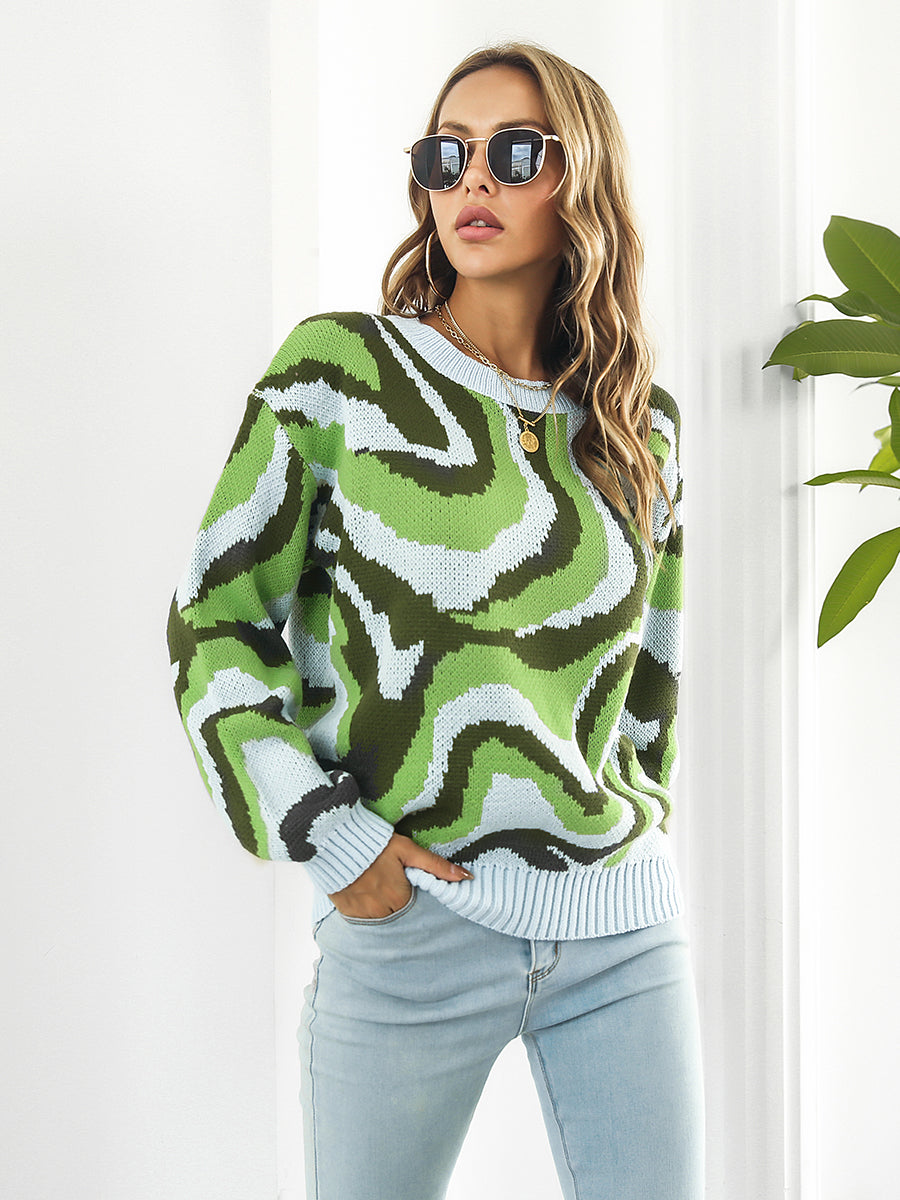 Round Neck Dropped Shoulder Sweater - Pahabu - Women's Clothing & Shop