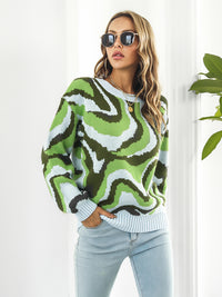 Round Neck Dropped Shoulder Sweater - Pahabu - Women's Clothing & Shop