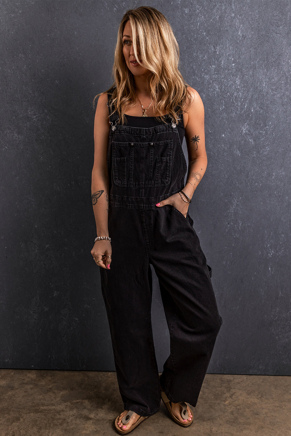 Pocketed Straight Denim Overalls - Pahabu - Women's Clothing & Shop