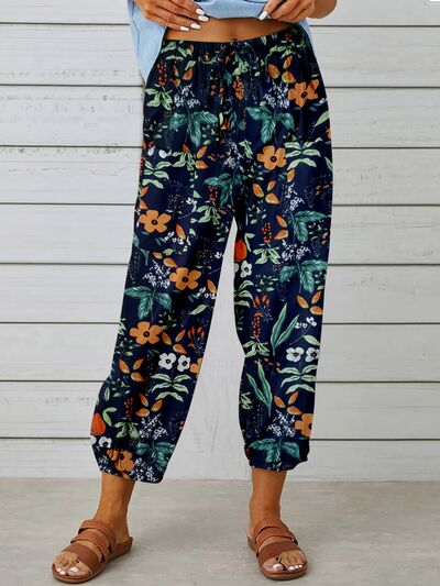 Printed Tied Cropped Pants - Pahabu - Women's Clothing & Shop