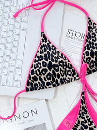 Leopard Print Halter Neck Tie Side Bikini Set - Pahabu - Women's Clothing & Shop