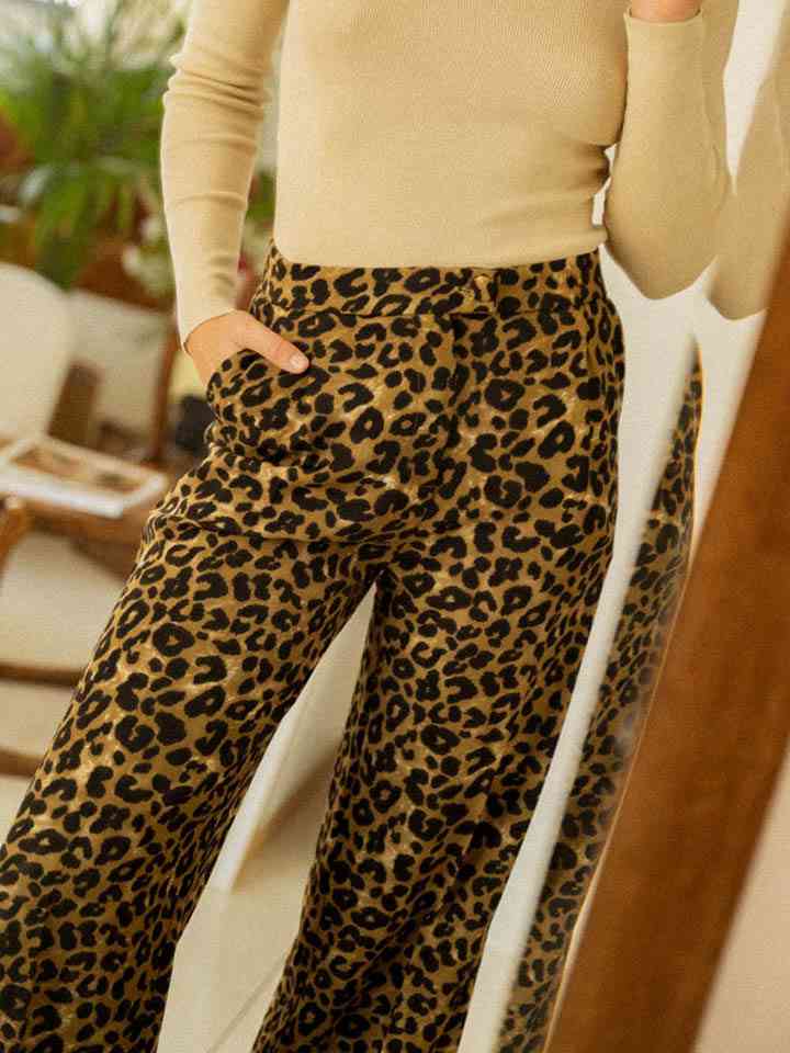 Leopard Wide Leg Pants - Pahabu - Women's Clothing & Shop