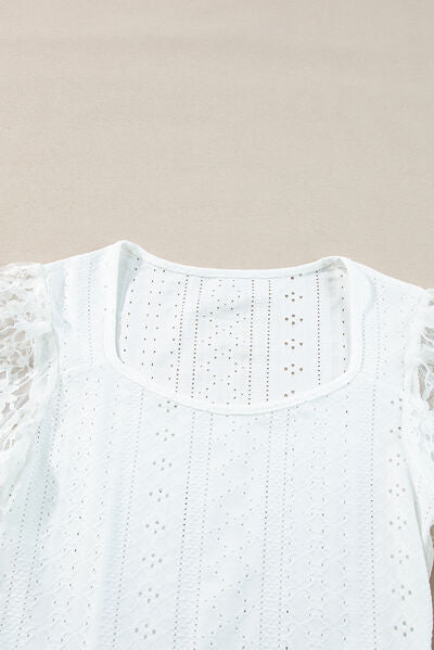 Eyelet Lace Long Sleeve Bodysuit - Pahabu - Women's Clothing & Shop