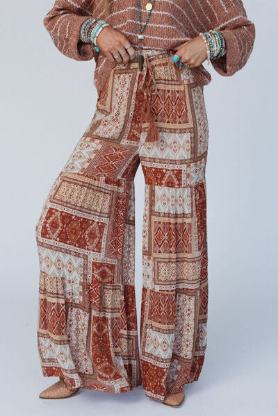 Geometric High Waist Wide Leg Pants - Pahabu - Women's Clothing & Shop
