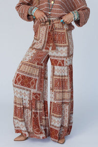 Geometric High Waist Wide Leg Pants - Pahabu - Women's Clothing & Shop