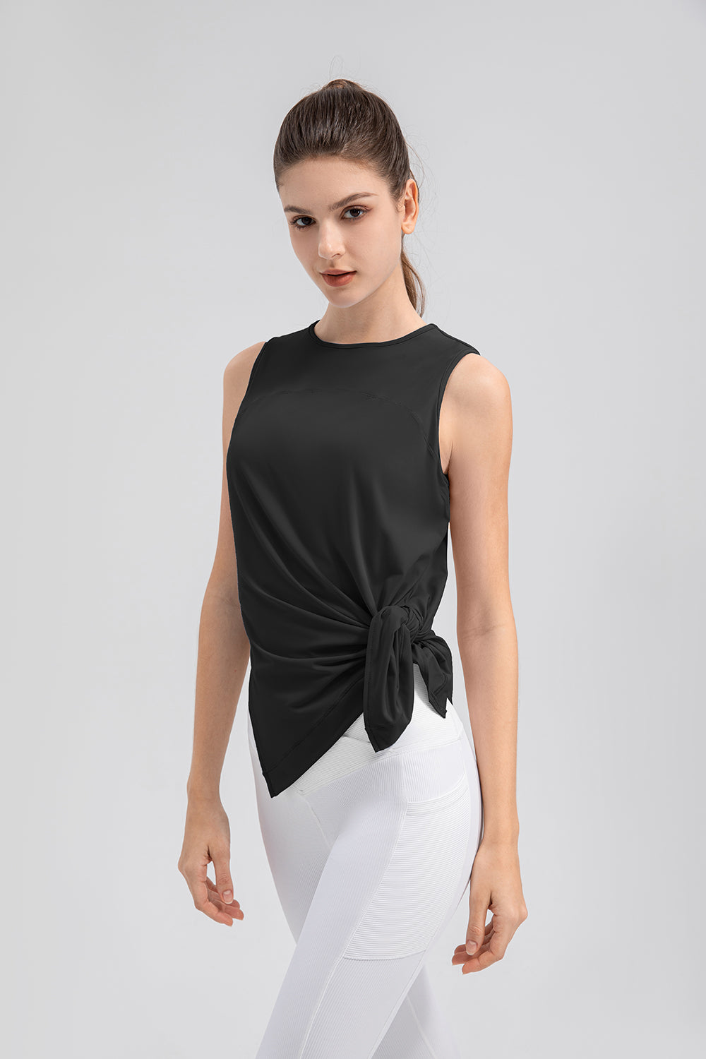 Slit Round Neck Tank - Pahabu - Women's Clothing & Shop