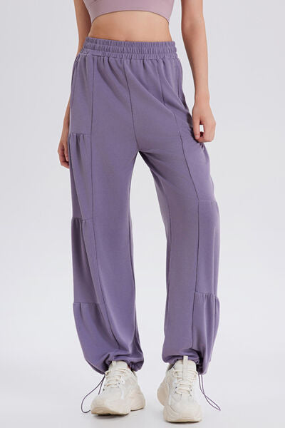 Basic Bae Drawstring Elastic Waist Ruched Joggers - Pahabu - Women's Clothing & Shop
