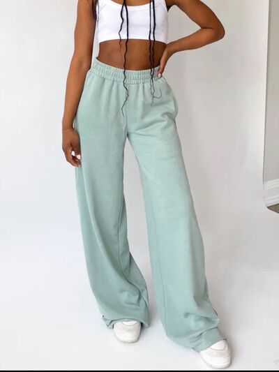 Elastic Waist Wide Leg Pants - Pahabu - Women's Clothing & Shop