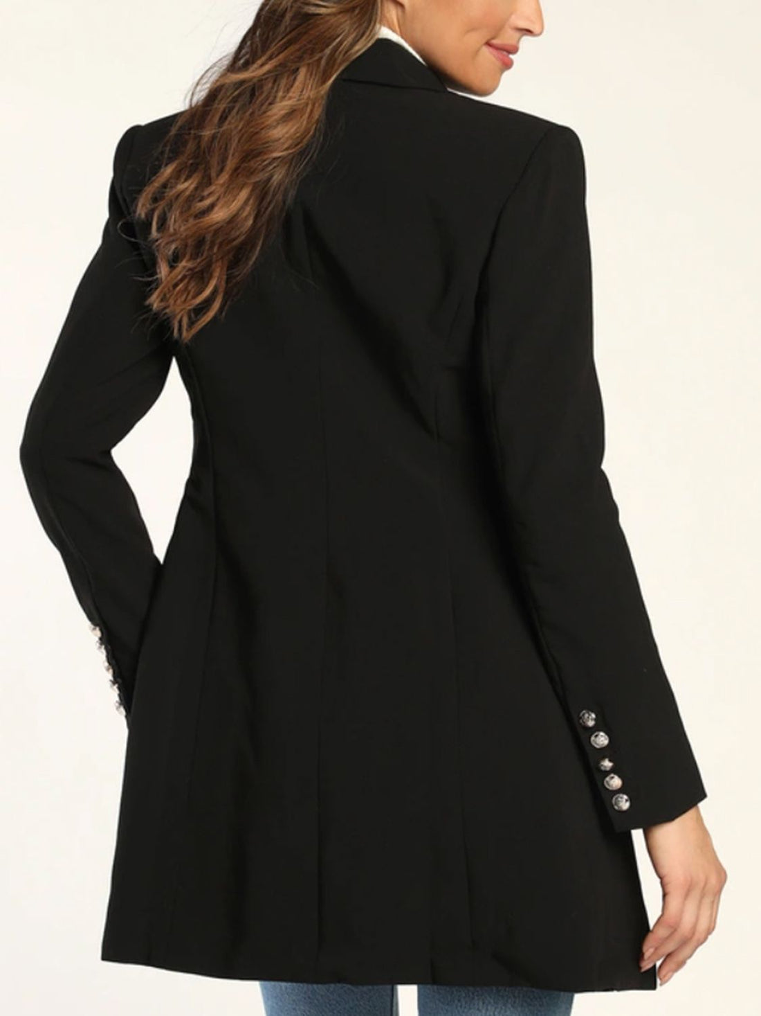 Lapel Collar Long Sleeve Blazer - Pahabu - Women's Clothing & Shop