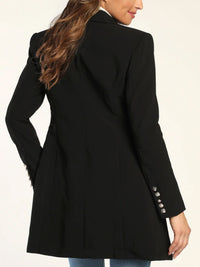 Lapel Collar Long Sleeve Blazer - Pahabu - Women's Clothing & Shop