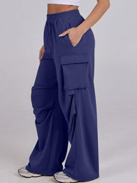 Elastic Waist Wide Leg Pants with Pockets - Pahabu - Women's Clothing & Shop
