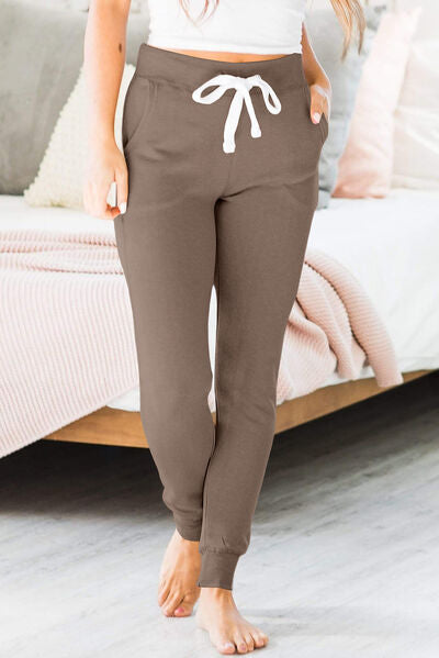 Drawstring Joggers with Pockets - Pahabu - Women's Clothing & Shop