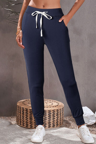 Drawstring Joggers with Pockets - Pahabu - Women's Clothing & Shop