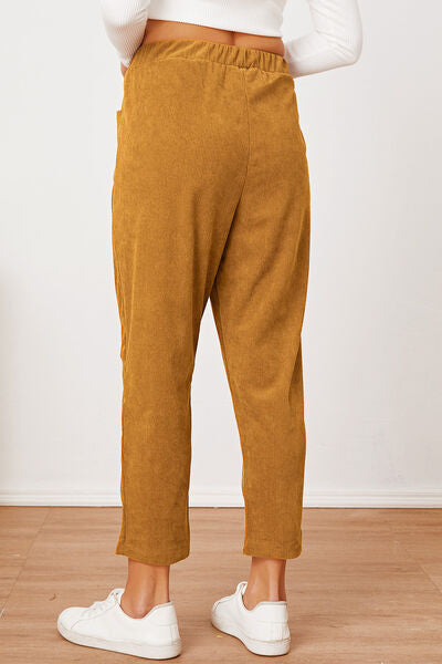 Pocketed Elastic Waist Pants - Pahabu - Women's Clothing & Shop