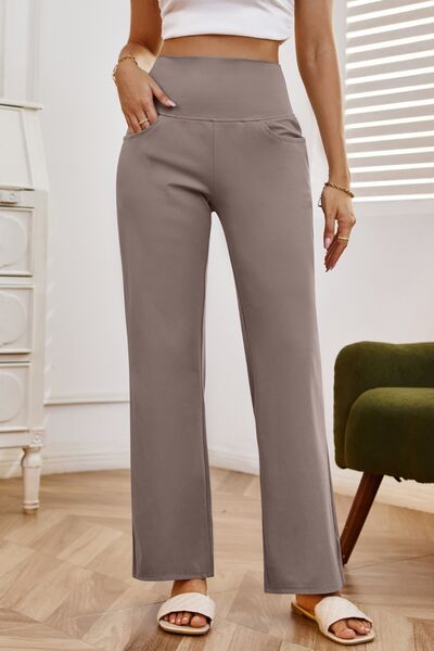 High Waist Wide Leg Pants with Pockets - Pahabu - Women's Clothing & Shop