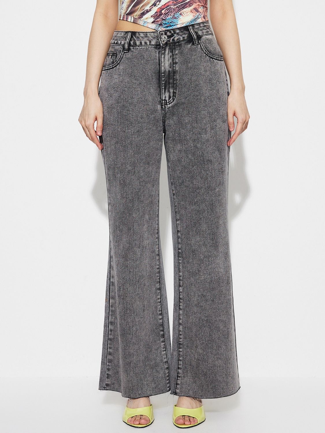 High Waist Bootcut Jeans with Pockets - Pahabu - Women's Clothing & Shop