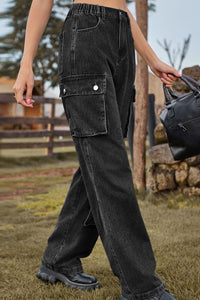 Loose Fit Long Jeans with Pockets - Pahabu - Women's Clothing & Shop