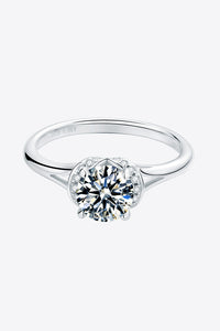 1 Carat Moissanite 925 Sterling Silver Split Shank Ring - Pahabu - Women's Clothing & Shop
