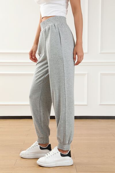 Elastic Waist Pocketed Joggers - Pahabu - Women's Clothing & Shop