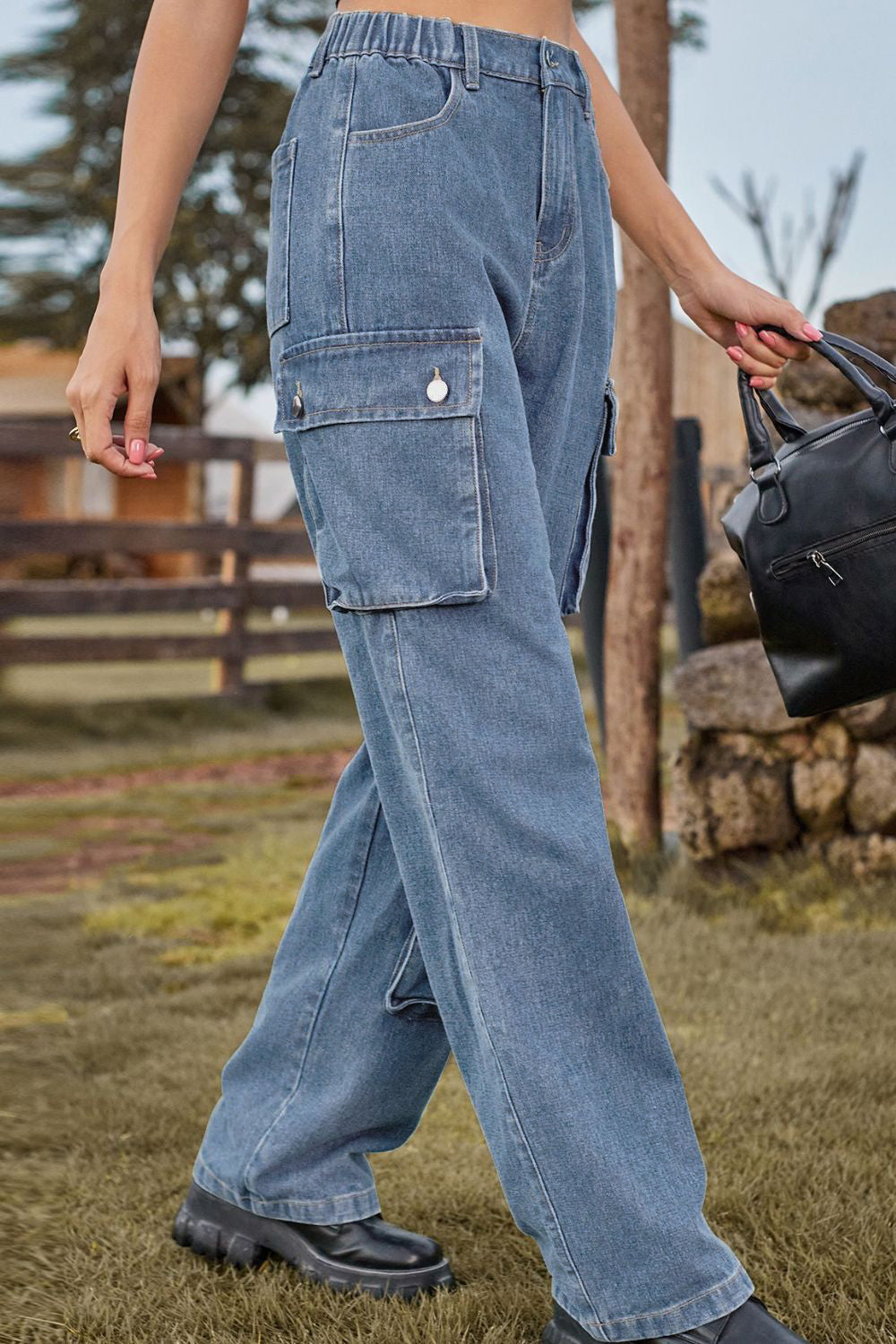 Loose Fit Long Jeans with Pockets - Pahabu - Women's Clothing & Shop