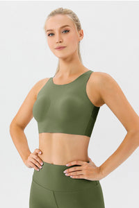 Round Neck Wide Strap Active Bra - Pahabu - Women's Clothing & Shop