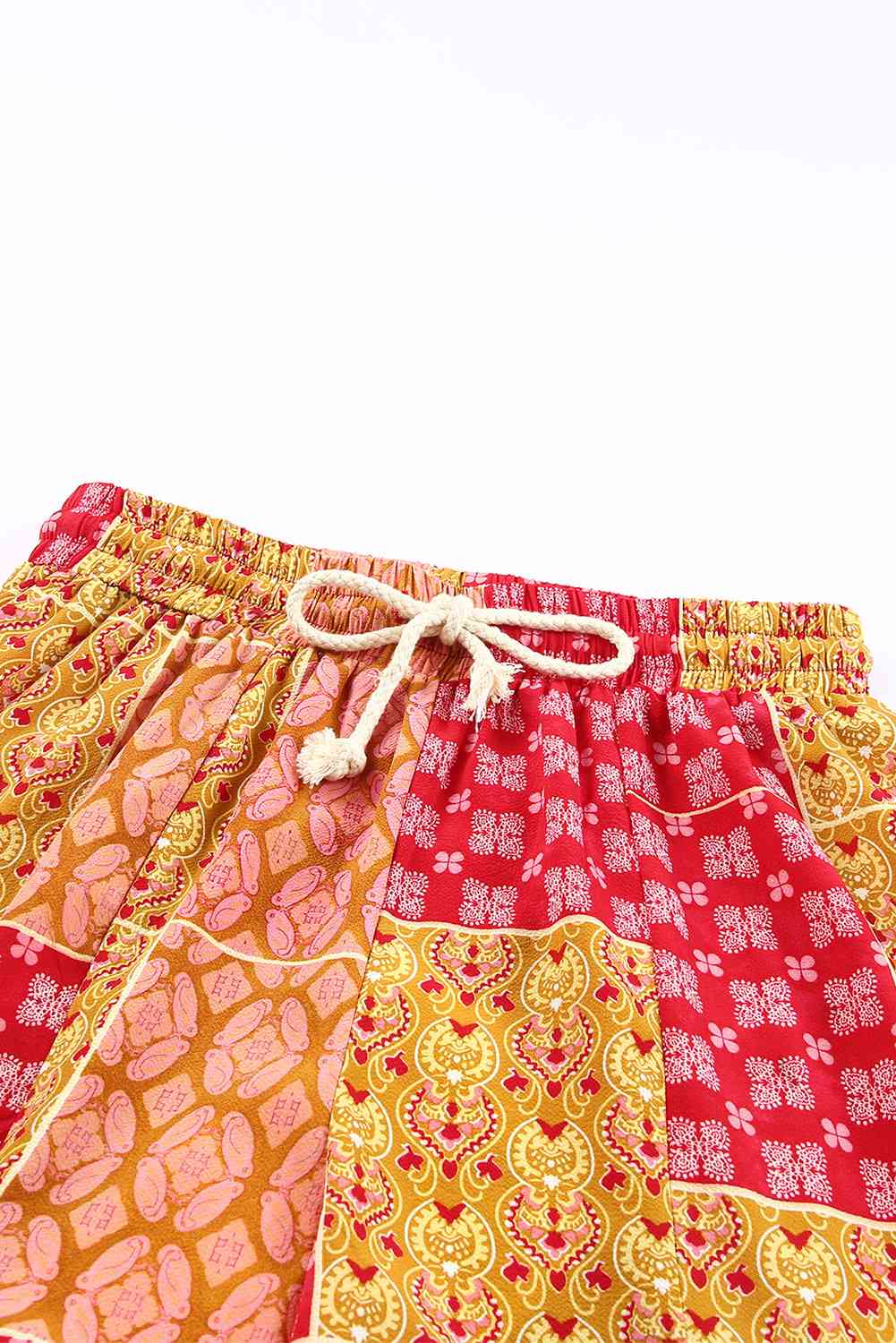 Bohemian Patchwork Drawstring Wide Leg Pants - Pahabu - Women's Clothing & Shop