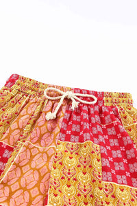 Bohemian Patchwork Drawstring Wide Leg Pants - Pahabu - Women's Clothing & Shop