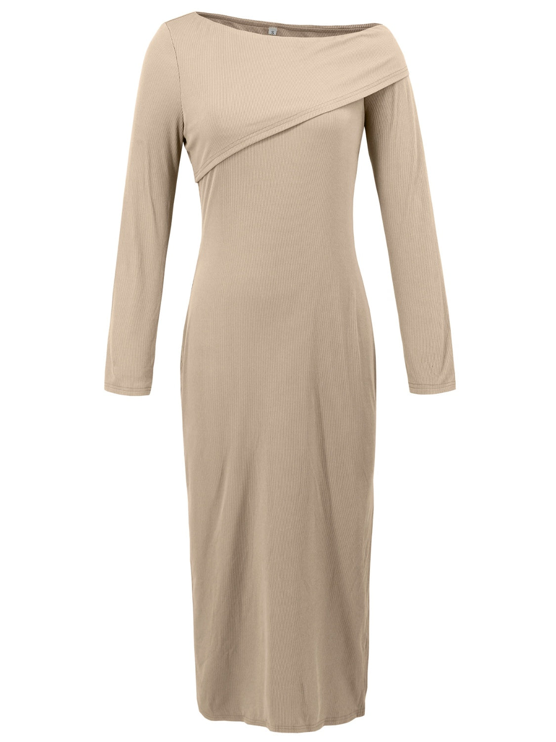 Slit One Shoulder Long Sleeve Dress - Pahabu - Women's Clothing & Shop