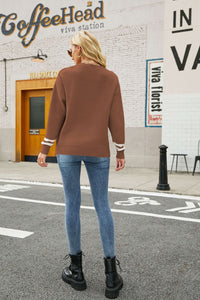 Graphic Round Neck Dropped Shoulder Sweater - Pahabu - Women's Clothing & Shop