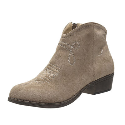 Block Heel Ankle Boots - Pahabu - Women's Clothing & Shop