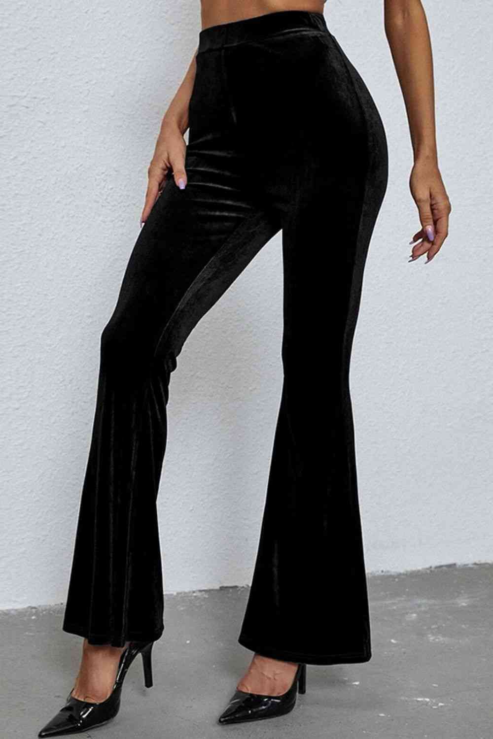 High Waist Flare Leg Pants - Pahabu - Women's Clothing & Shop