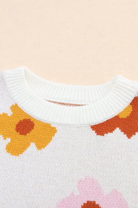 Floral Round Neck Sweater - Pahabu - Women's Clothing & Shop