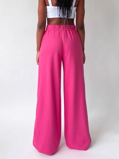 Elastic Waist Wide Leg Pants - Pahabu - Women's Clothing & Shop