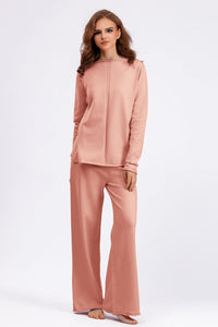 Basic Bae Rolled Round Neck Top and Pants Sweater Set - Pahabu - Women's Clothing & Shop