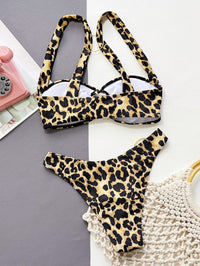 Leopard Ring Detail Bikini Set - Pahabu - Women's Clothing & Shop