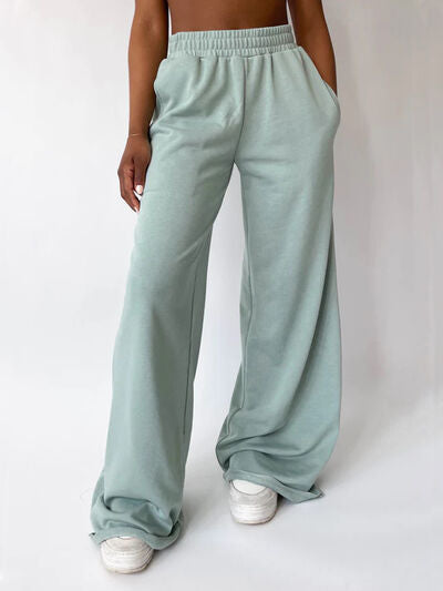 Elastic Waist Wide Leg Pants - Pahabu - Women's Clothing & Shop