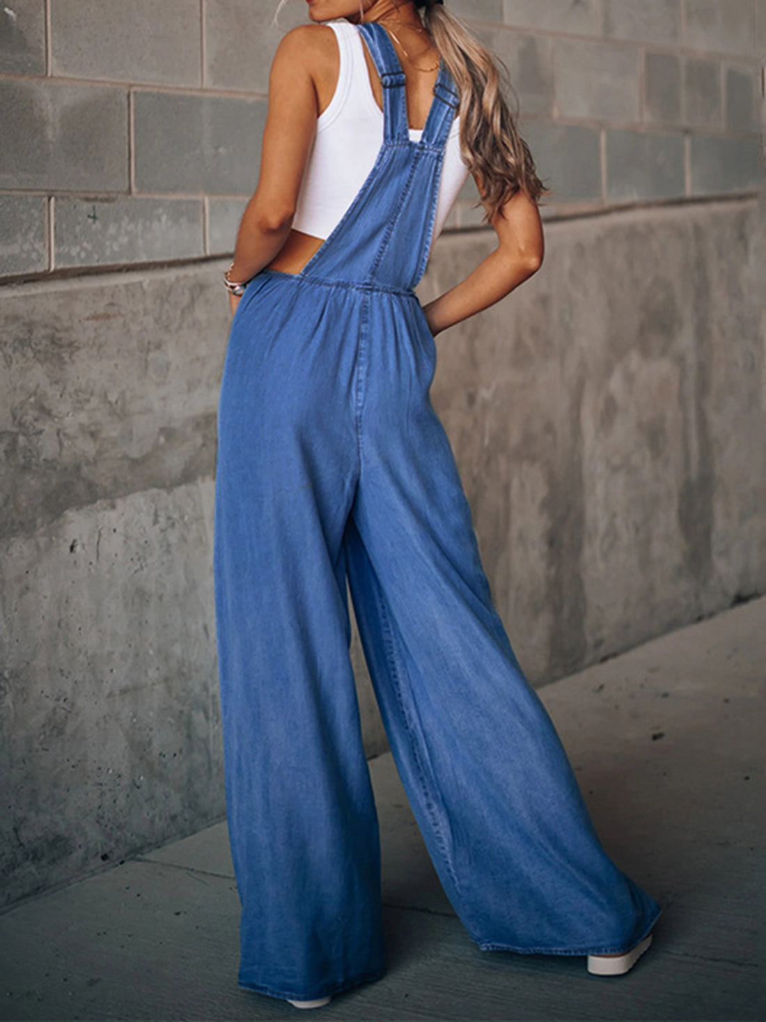 Wide Leg Denim Overalls - Pahabu - Women's Clothing & Shop