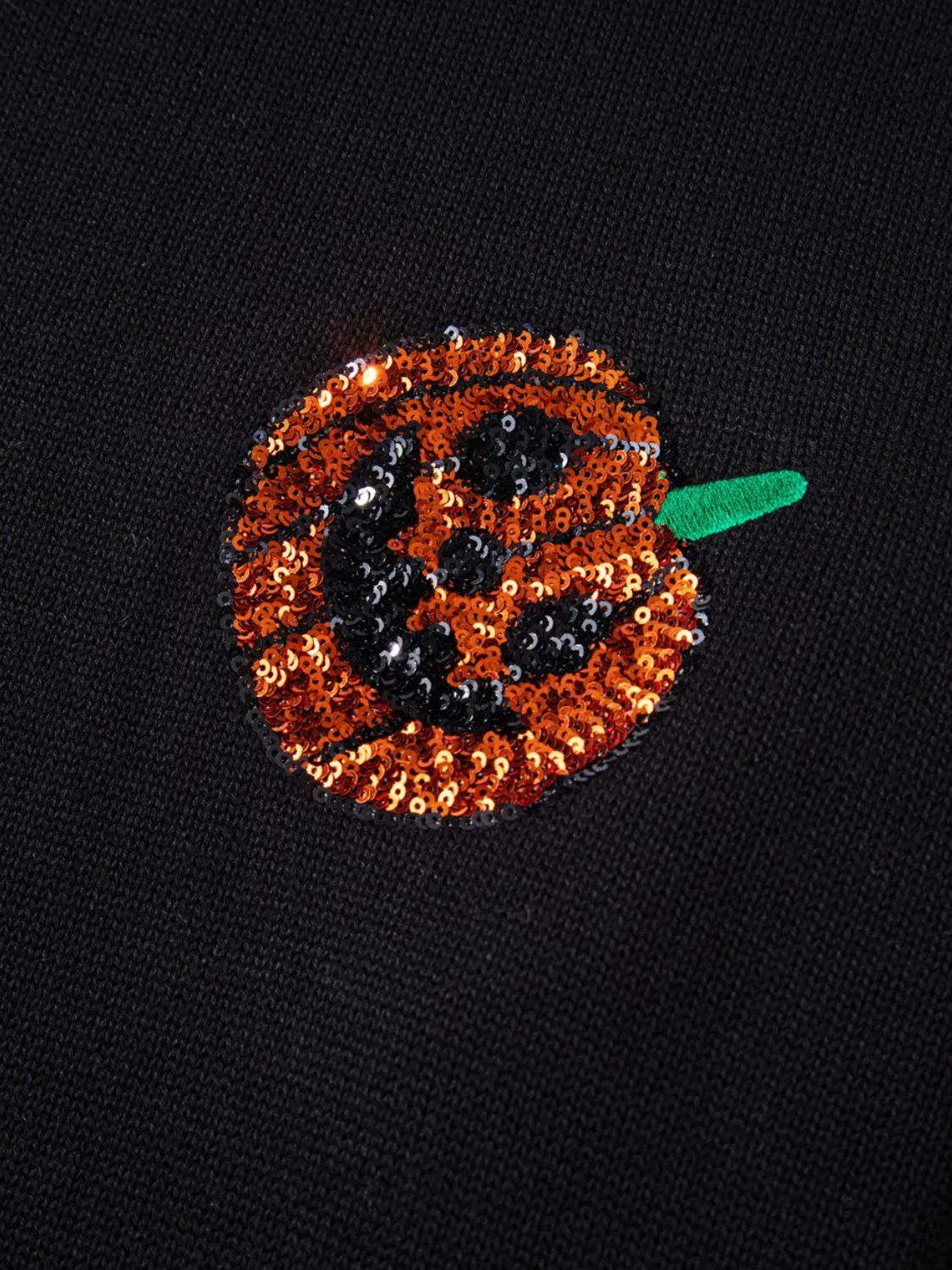 Plus Size Sequin Pumpkin Round Neck Sweater - Pahabu - Women's Clothing & Shop